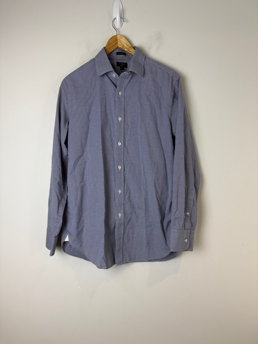 J. Crew Ludlow Men's Navy Micro-Check Dress Shirt